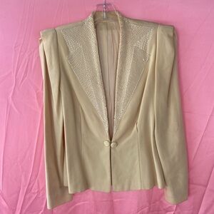 Vintage Cream beaded jacket